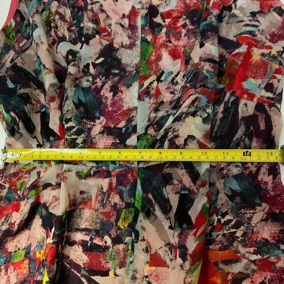 BB Dakota Abstract Watercolor Sheath Cocktail Dress 6 Multicolor Retrogirl Glam - Picture 6 of 10